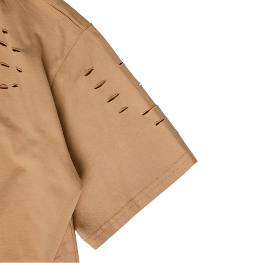 KAKI RIPPED TEE