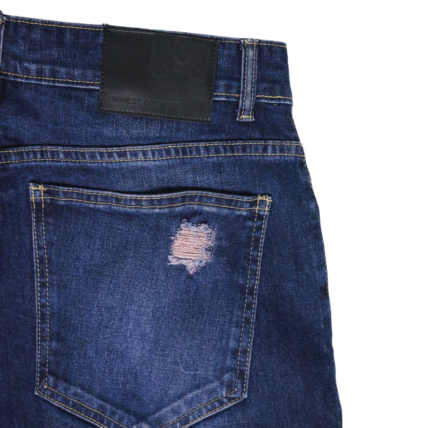 RIPPED STRAIGHT ÍNDIGO JEANS
