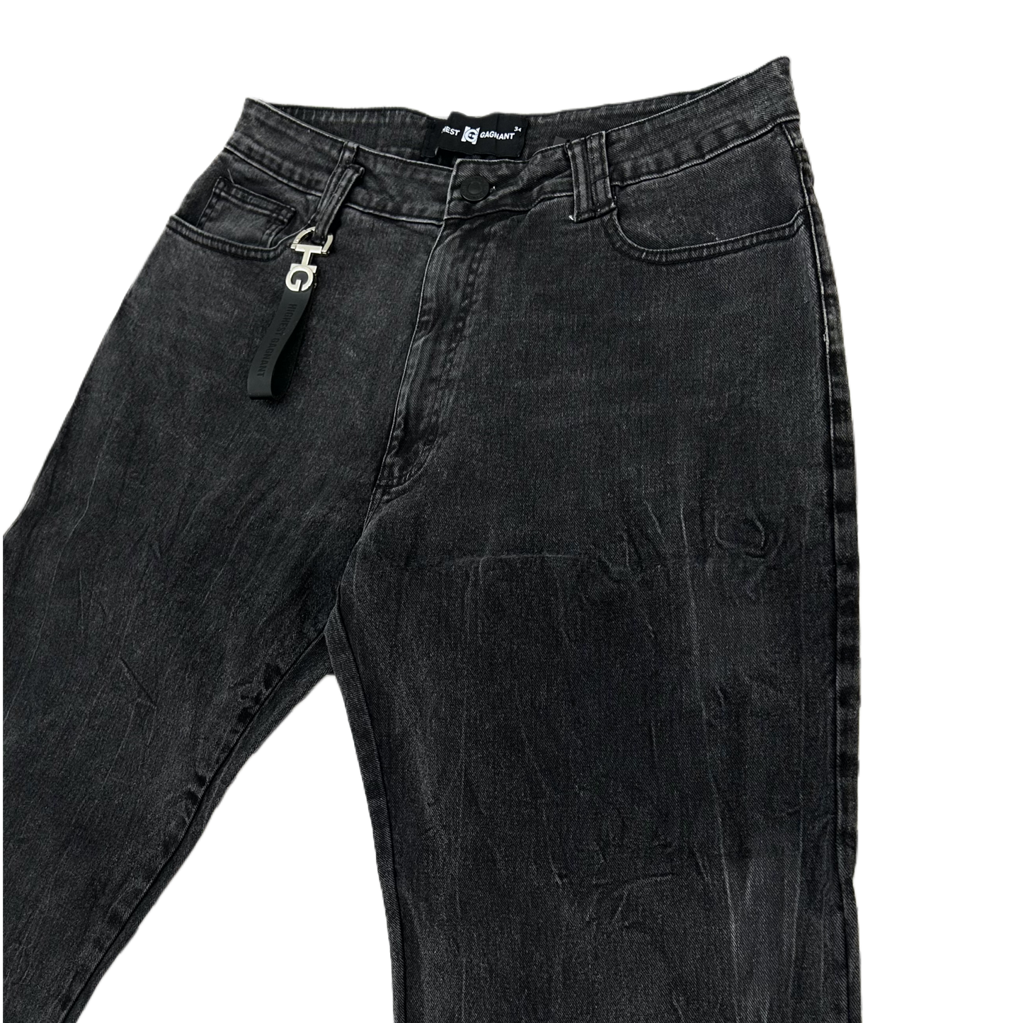 STRAIGHT FADED GRAY JEANS