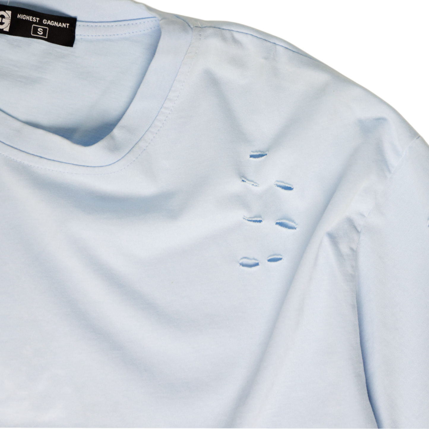 SKY BLUE RIPPED TEE