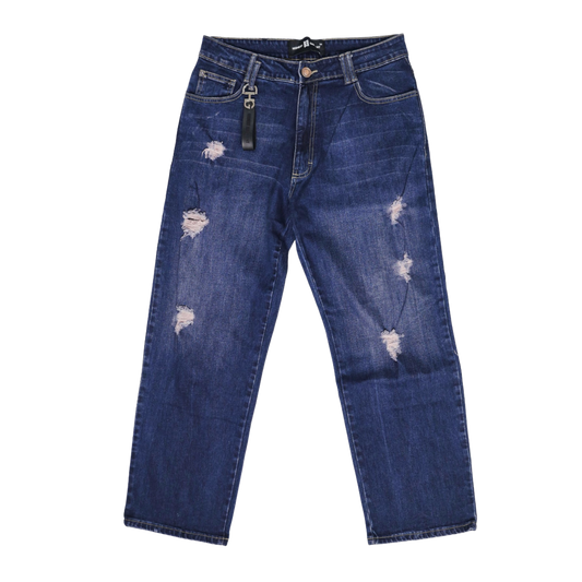 RIPPED STRAIGHT ÍNDIGO JEANS