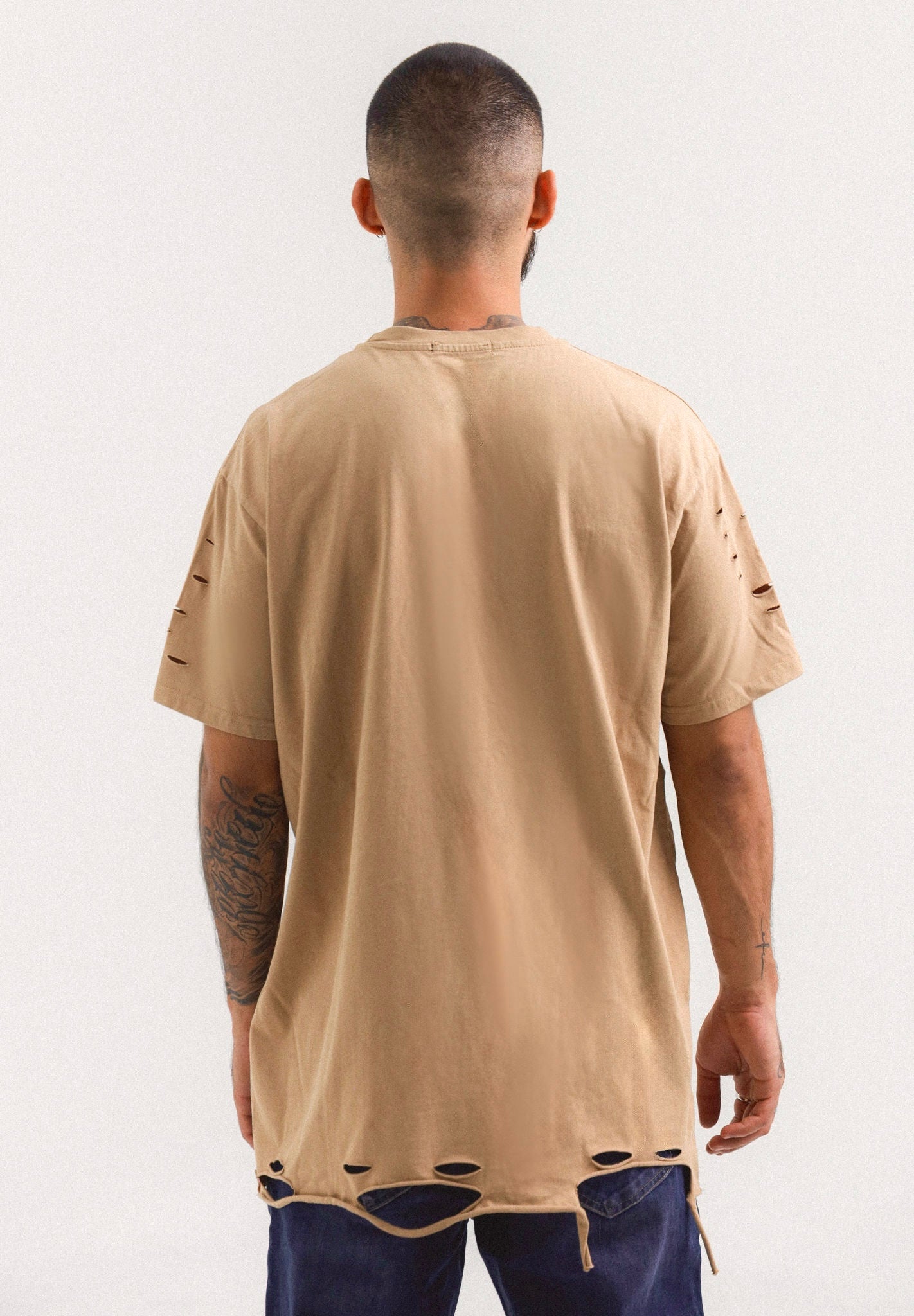 KAKI RIPPED TEE